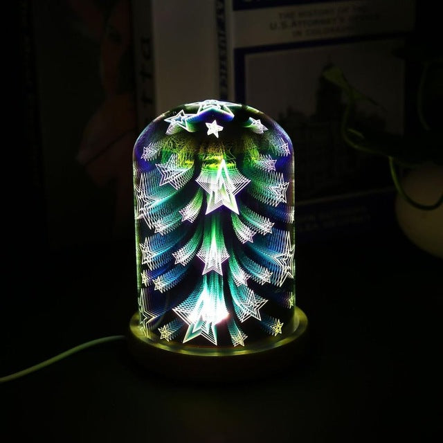 3D Night Light Magic Desk Table Lamp with Glass Cover LED USB Atmosphere Light 37D - SkyeDragon Gifts