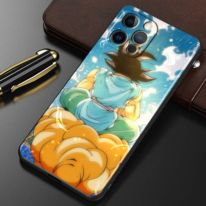 Suitable for 15 iPhone Fashion Dragon Ball Anime Phone Case Black Other Back Cover Color Painting - SkyeDragon Gifts