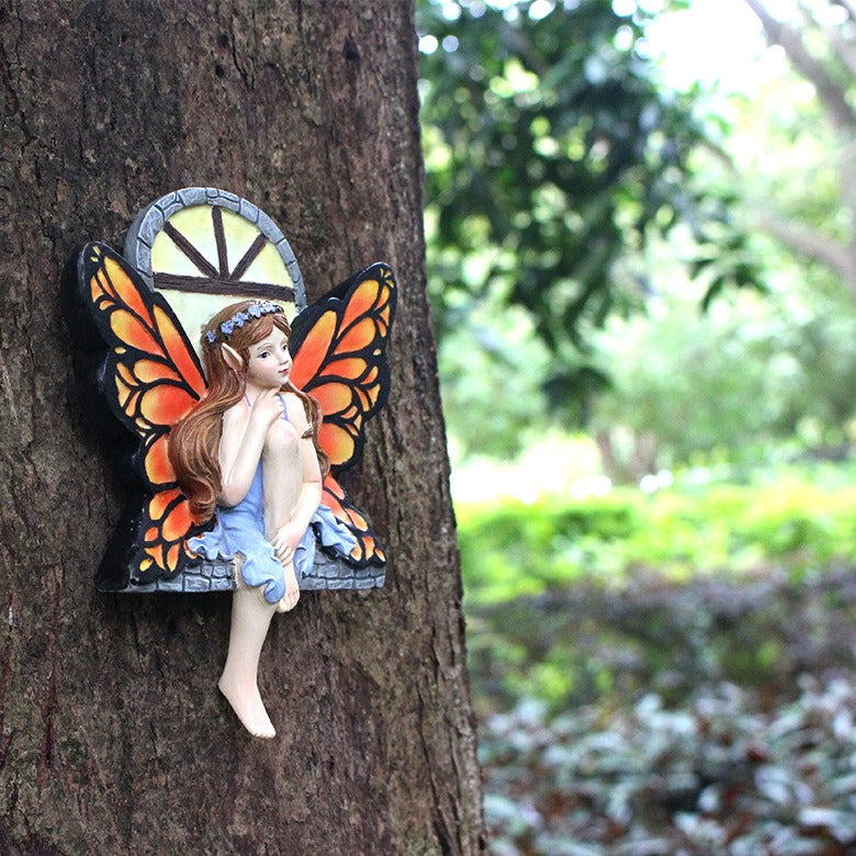 Luminous elf fairy tree hanging resin pendant