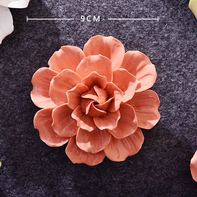 Ceramic 3D Wall Flowers - Hand-Painted Peony, Rose & Camellia Wall Decor for Wedding & Gift - SkyeDragon Gifts
