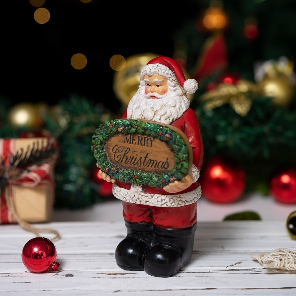 Merry Christmas sign up Santa Claus resin crafts ornament