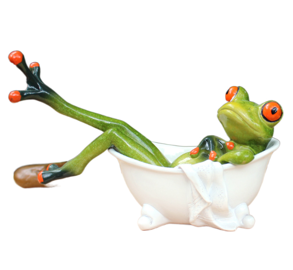 Resin Frog Ornaments for Home Decor Cute Tabletop Figurines