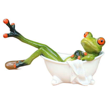 Resin Frog Ornaments for Home Decor Cute Tabletop Figurines