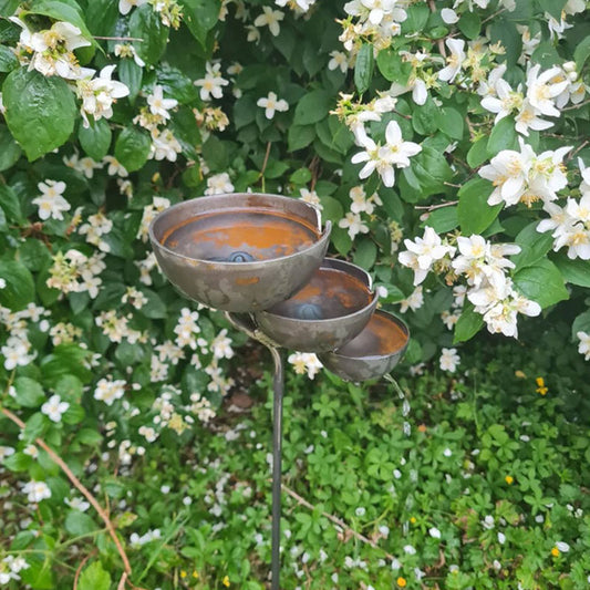 Vintage Iron Bird Bath - Rustic Garden Stake Water Bowl & Outdoor Decor - SkyeDragon Gifts