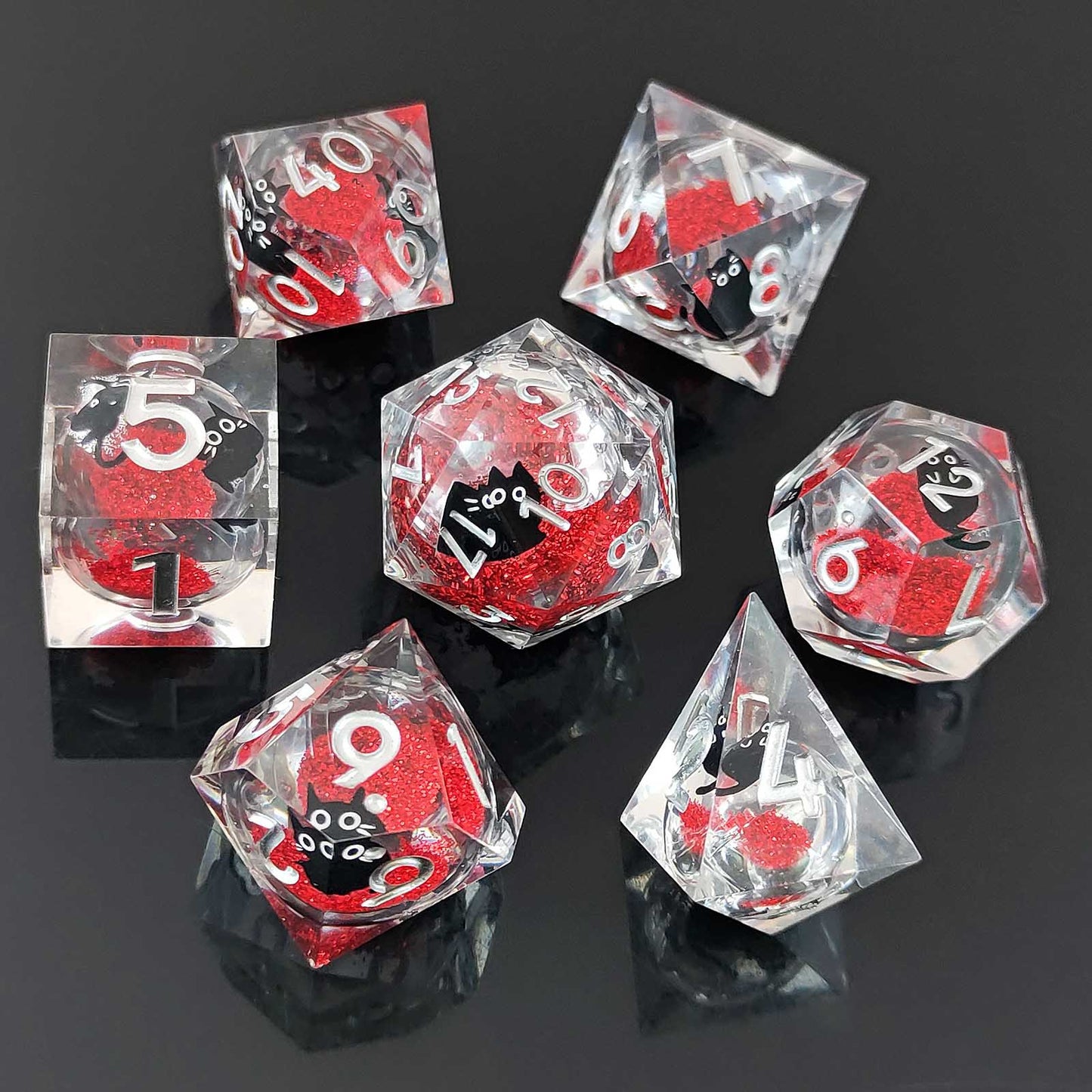Resin Sand Flow Dice Liquid Core DND DungeonsDragons TRPG Board Game Dice Set Roleplaying Cthulhu - SkyeDragon Gifts