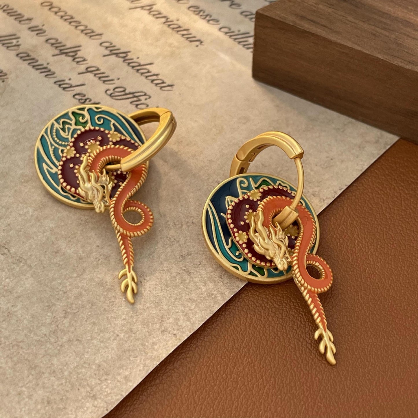 National style palace style dragon shaped earrings for women - SkyeDragon Gifts