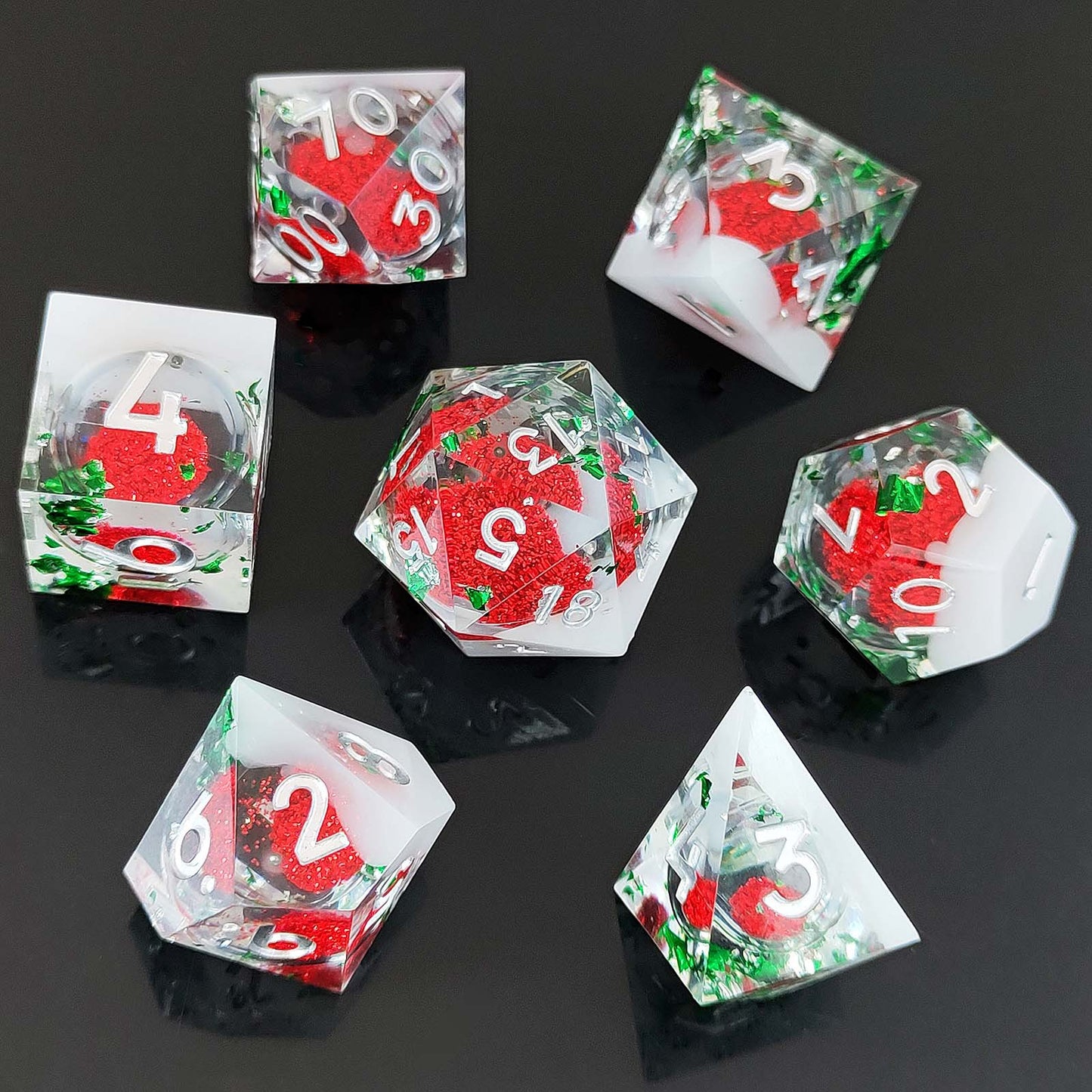 Resin Sand Flow Dice Liquid Core DND DungeonsDragons TRPG Board Game Dice Set Roleplaying Cthulhu - SkyeDragon Gifts