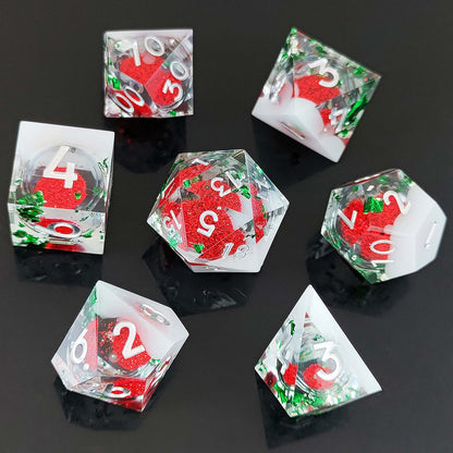 Resin Sand Flow Dice Liquid Core DND DungeonsDragons TRPG Board Game Dice Set Roleplaying Cthulhu - SkyeDragon Gifts