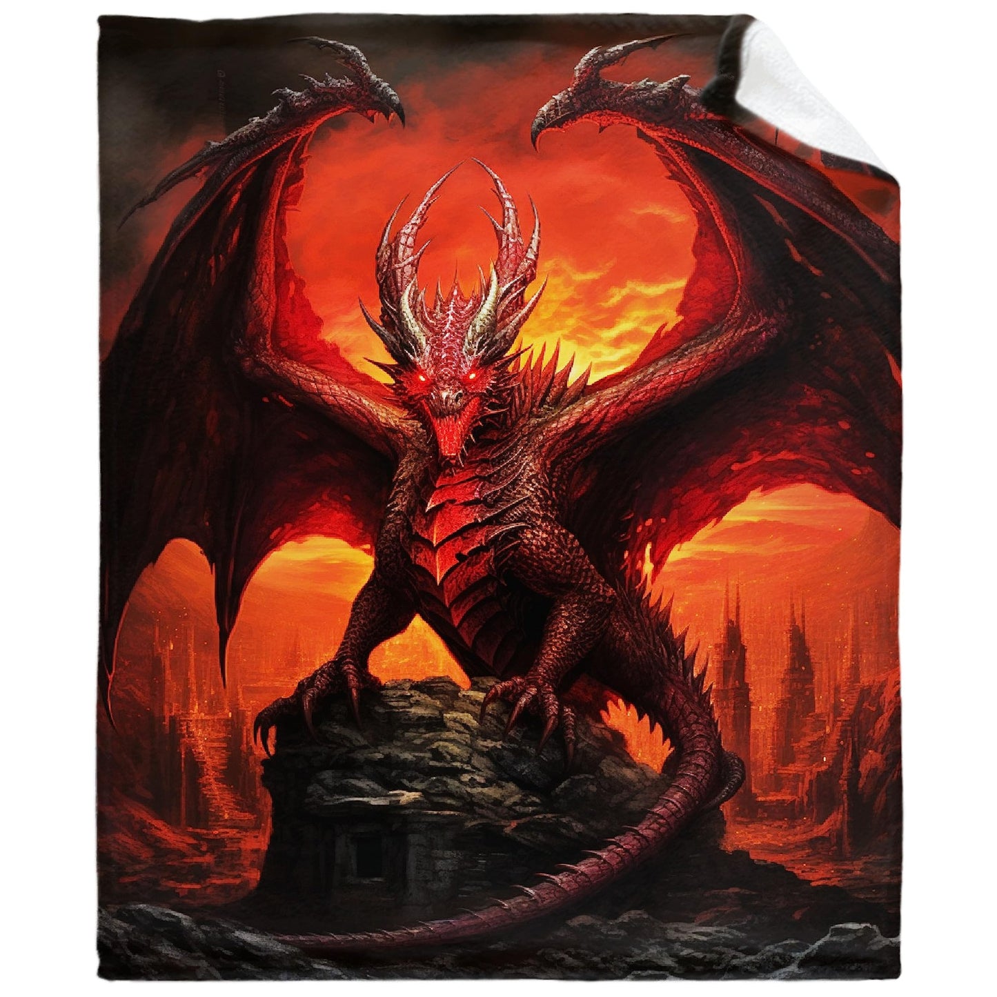 Crimson Dragon Cozy Throw - SkyeDragon Gifts