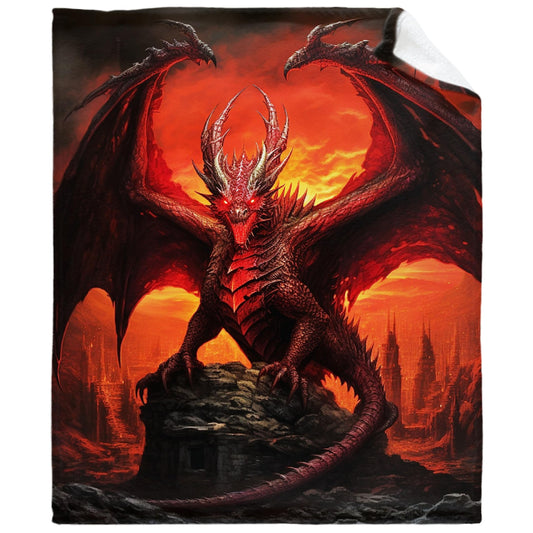 Crimson Dragon Cozy Throw - SkyeDragon Gifts