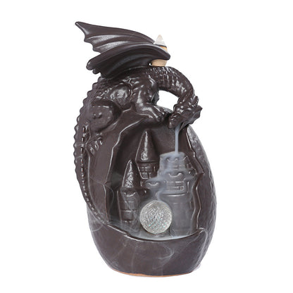 European Style Ceramic Pterosaur Back Flow Incense Burner Dragon Back Flow Aromatherapy Stove Home Decoration