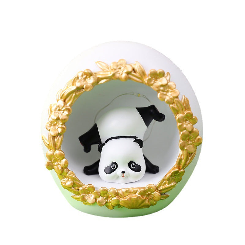 Creative Gifts New Fat Panda Star Light Night Light Resin Crafts Student Gift Ornament