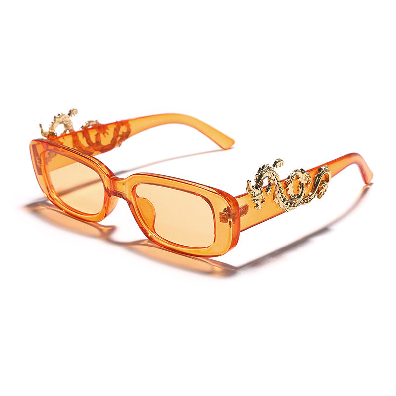 Fashion Small Frame Oval Handmade Diamond Pair Of Dragon Sunglasses Retro Personality Trend Punk Style Glasses And Sunglasses - SkyeDragon Gifts