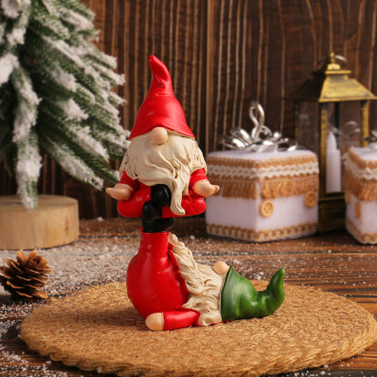 Christmas Faceless Old Man Dwarf Elf Doll Resin Yoga Sitting Decoration