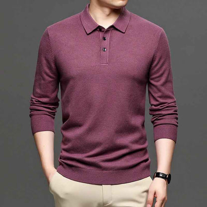 Men's Lapel Knit Pullover Sweater