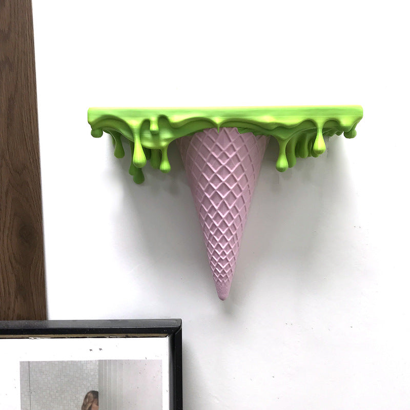 3D Printed Melting Ice Cream Floating Shelf Wall Decor And Storage Rack
