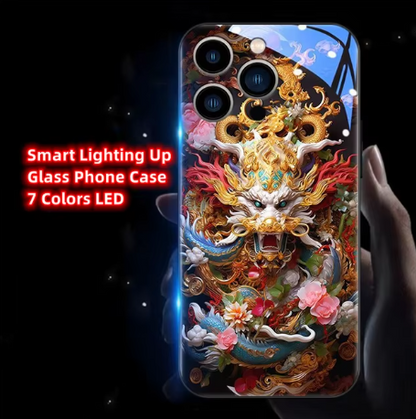 Applicable to China-Chic Zhaocai Dragon applicable to Apple glass phone case - SkyeDragon Gifts