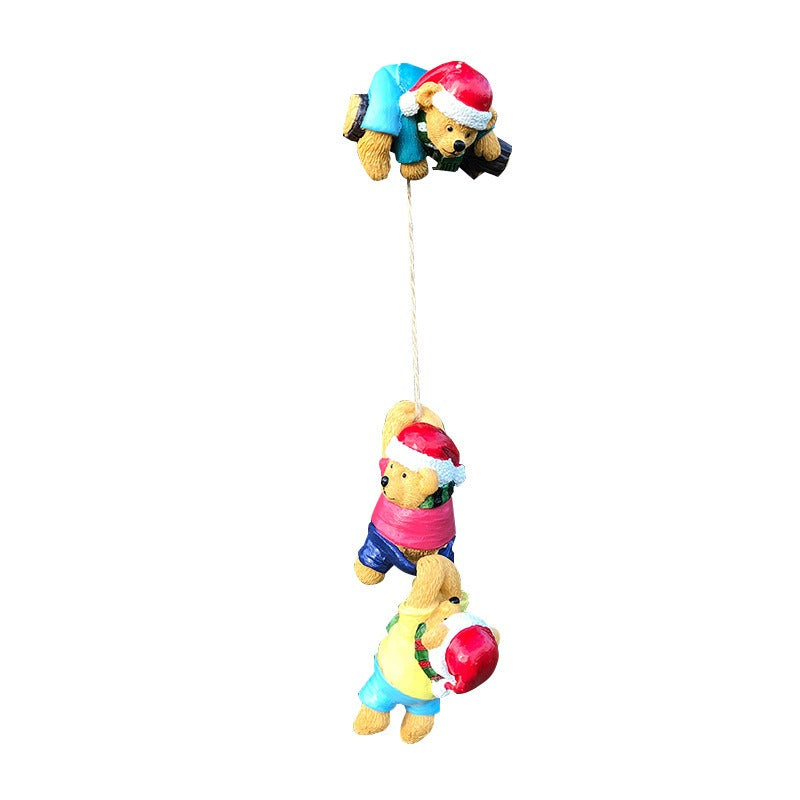Christmas animal cartoon bear climbing rope decorations gifts outdoor pastoral courtyard crafts ornaments