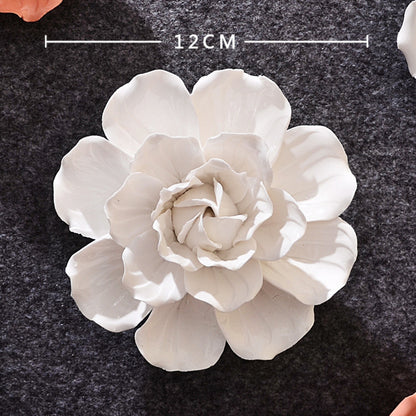 Ceramic 3D Wall Flowers - Hand-Painted Peony, Rose & Camellia Wall Decor for Wedding & Gift - SkyeDragon Gifts