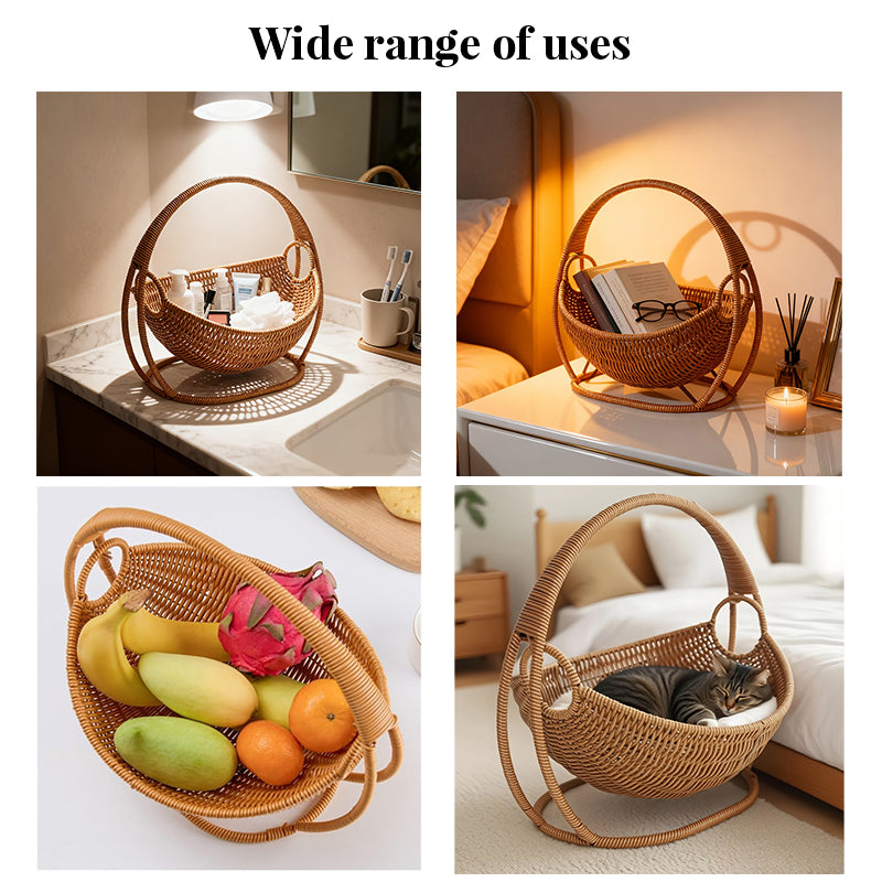 Rattan Cat Bed & House - Waterproof Wicker Cat Cave, Indoor Cat Hammock & Basket Set - SkyeDragon Gifts