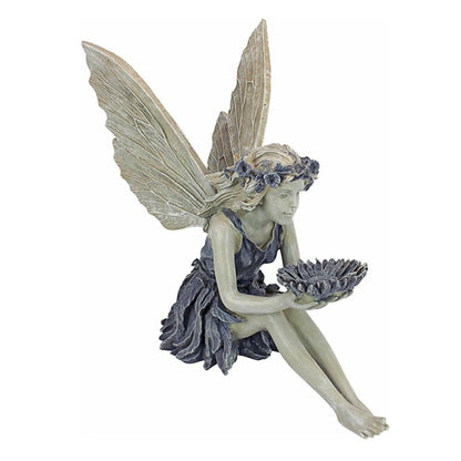 Flower Fairy Statue Angel Garden Goddess Bird Feeder Sculpture Decoration Garden Lawn Courtyard Resin Crafts
