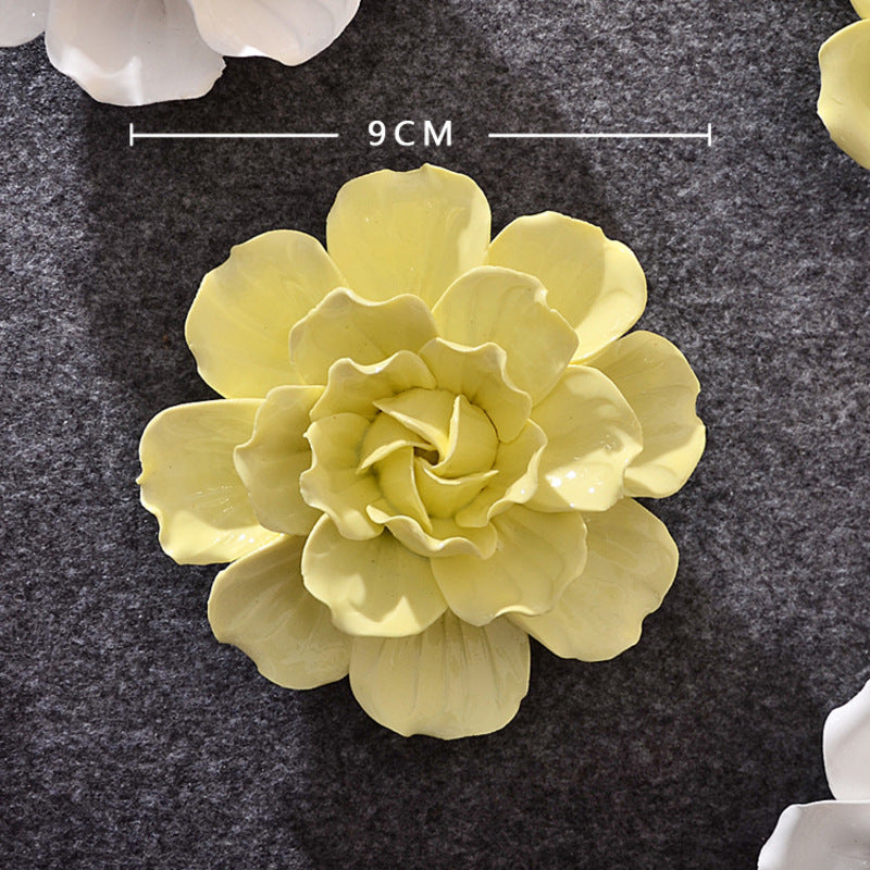 Ceramic 3D Wall Flowers - Hand-Painted Peony, Rose & Camellia Wall Decor for Wedding & Gift - SkyeDragon Gifts