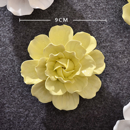 Ceramic 3D Wall Flowers - Hand-Painted Peony, Rose & Camellia Wall Decor for Wedding & Gift - SkyeDragon Gifts