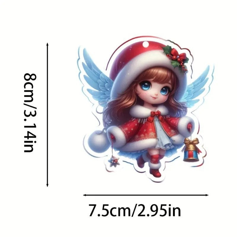 Acrylic Flat Classic Christmas Hat Little Fairy Series Christmas Tree Decoration Pendant Keychain