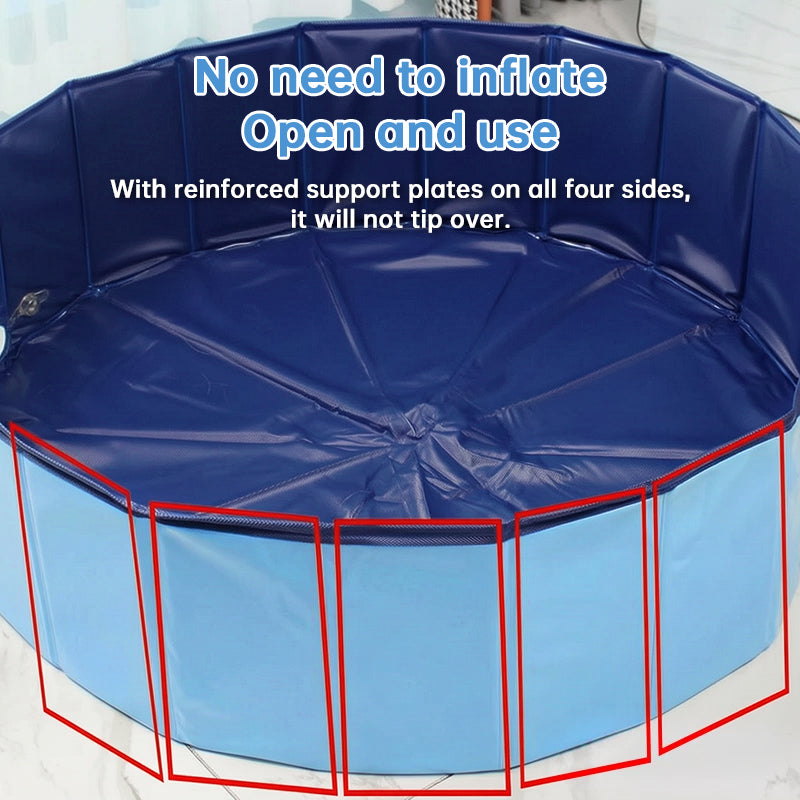 Portable Dog Swimming Pool – Foldable Pet Bathing Tub with Drain, Outdoor Puppy Pool for Summer Water Fun & Cleaning - SkyeDragon Gifts