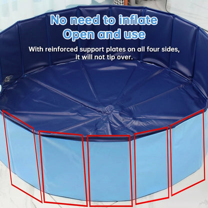 Portable Dog Swimming Pool – Foldable Pet Bathing Tub with Drain, Outdoor Puppy Pool for Summer Water Fun & Cleaning - SkyeDragon Gifts