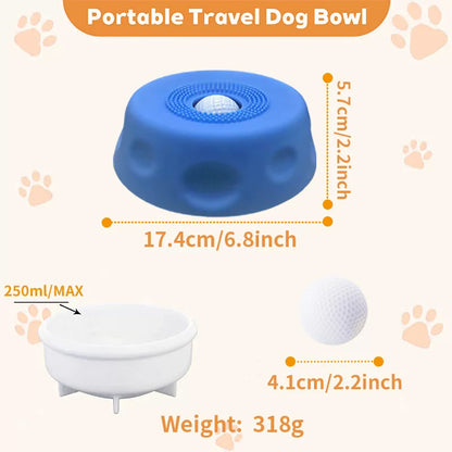 Silicone Dog Lick Bowl Slow Feeder w/ Rolling Ball, Anti-Choking & Non-Slip - SkyeDragon Gifts