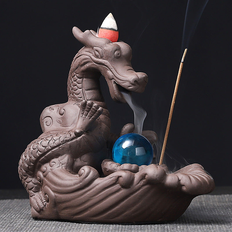 Back Flow Incense Burner Creative Home Decoration Purple Sand Crafts