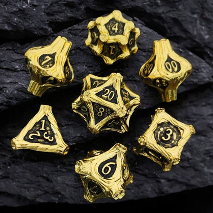 Solid Metal and Wood DND Dice TRPG Cthulhu Set Polyhedral Dungeons &amp; Dragons COC Tabletop Role-Playing Game - SkyeDragon Gifts