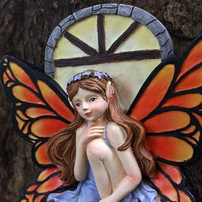 Luminous elf fairy tree hanging resin pendant
