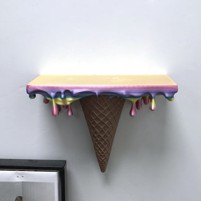 3D Printed Melting Ice Cream Floating Shelf Wall Decor And Storage Rack