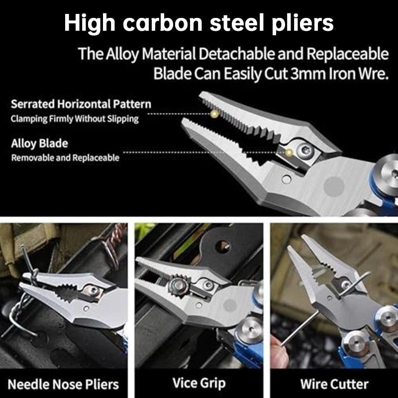 Compact Folding Multi-Tool with Pliers & Blade, Portable Camping & Vehicle Emergency Tool - SkyeDragon Gifts