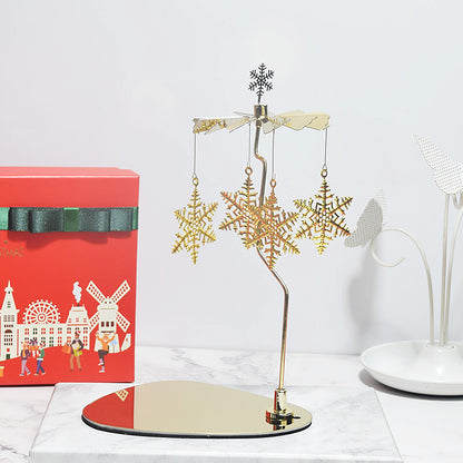 Carousel Candle Spinner Holder, Rotating Heat-Powered Candlestick with Tray