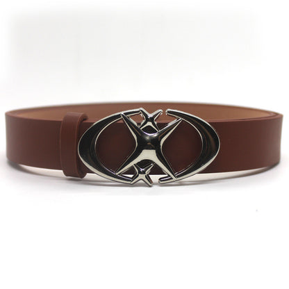 Original Design Double Crescent Moon Cross Star Buckle Belt - SkyeDragon Gifts