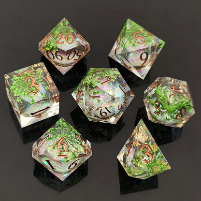 Resin Sand Flow Dice Liquid Core DND DungeonsDragons TRPG Board Game Dice Set Roleplaying Cthulhu - SkyeDragon Gifts