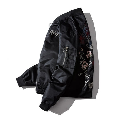 Harajuku Style Dragon Tiger Embroidery Jacket MA-1 Flight Jacket Baseball Uniform Outerwear Unisex - SkyeDragon Gifts