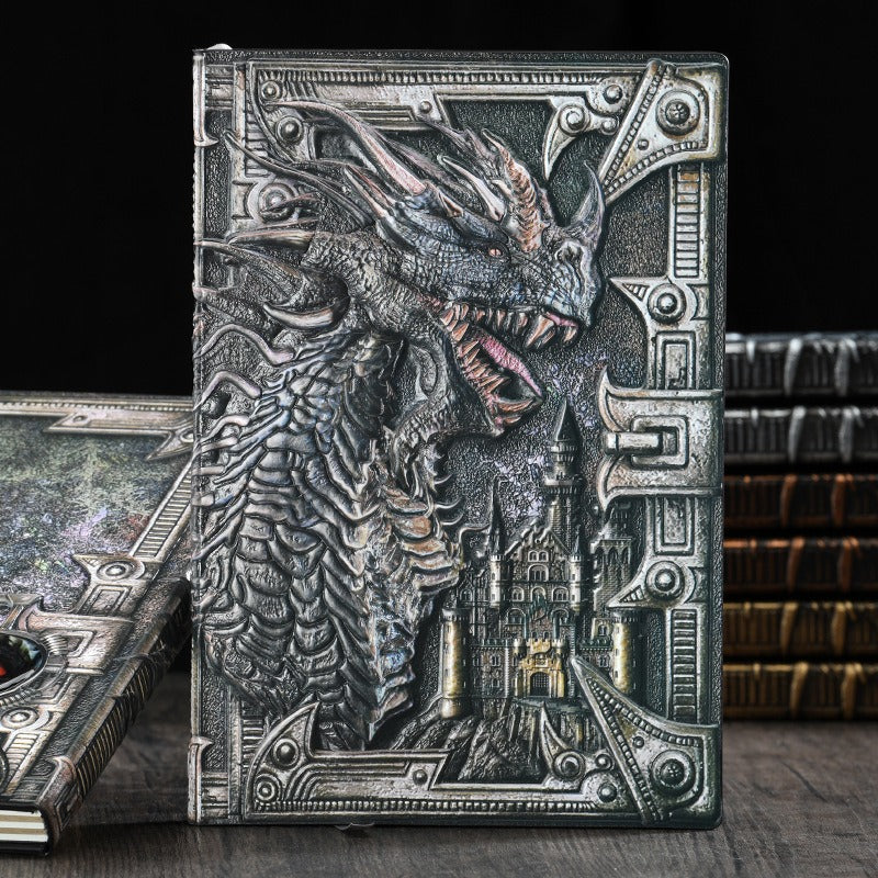 Retro Embossed Evil Dragon Notebook Metal Three-Dimensional Dinosaur European-Style Notebook - SkyeDragon Gifts