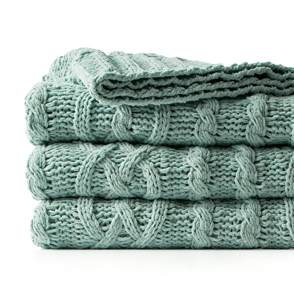 Oatmeal Cable Knit Throw