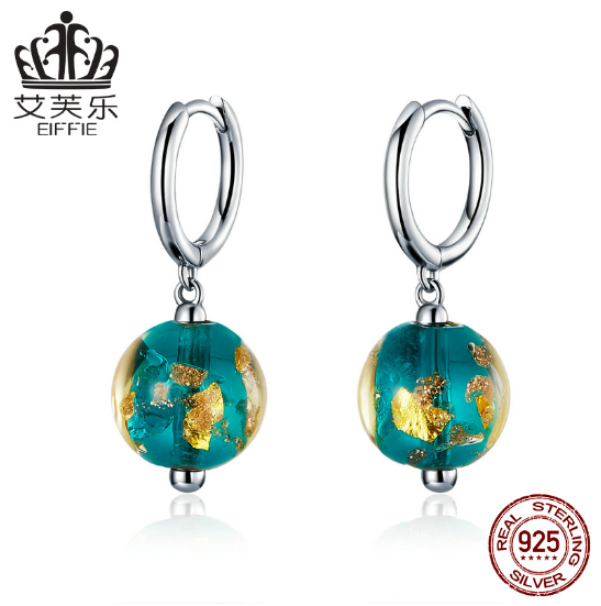 EIFFIE Fashion Fantasy Glass Earrings Sterling Silver S925 Earrings Glass Silver Earrings Hypoallergenic - SkyeDragon Gifts