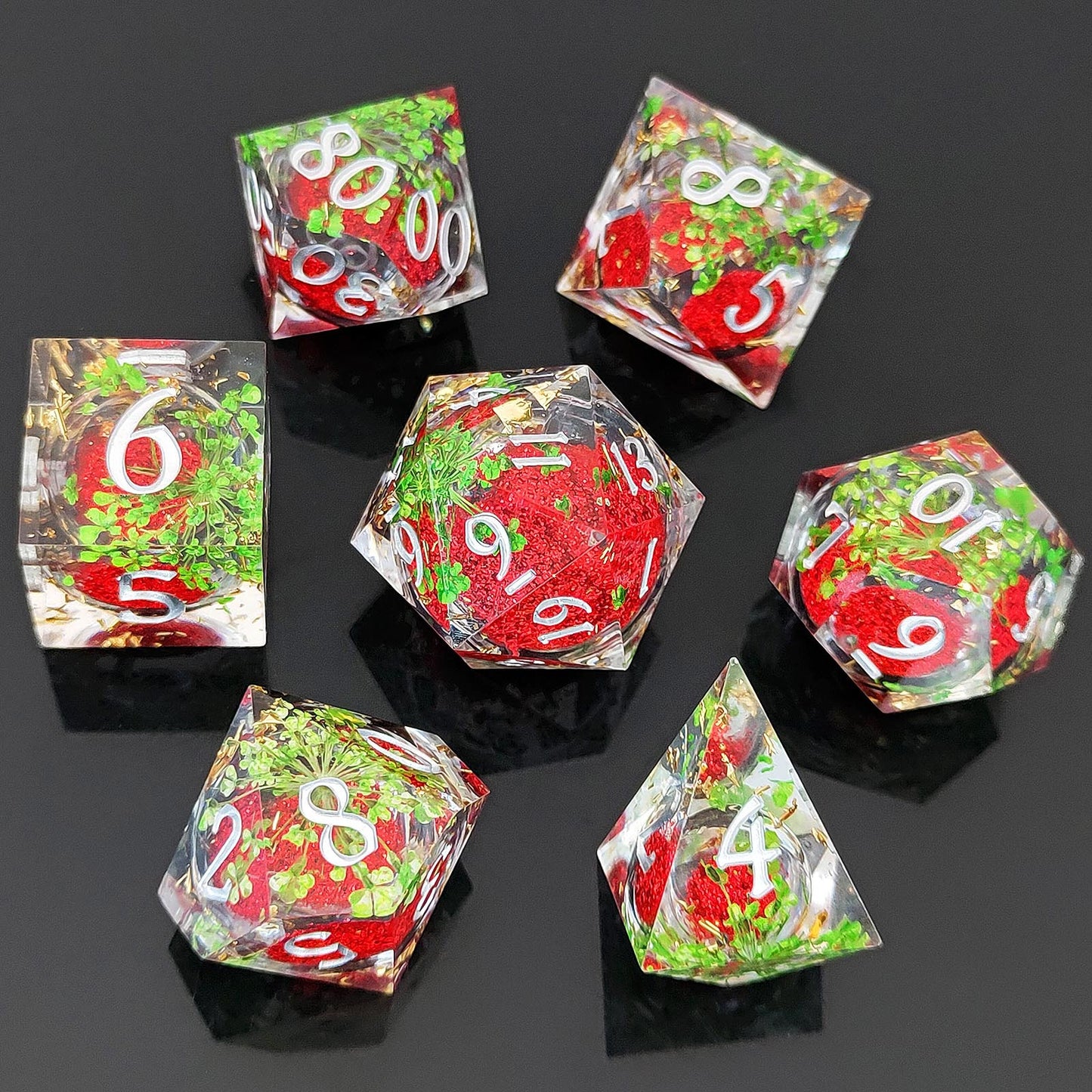 Resin Sand Flow Dice Liquid Core DND DungeonsDragons TRPG Board Game Dice Set Roleplaying Cthulhu - SkyeDragon Gifts
