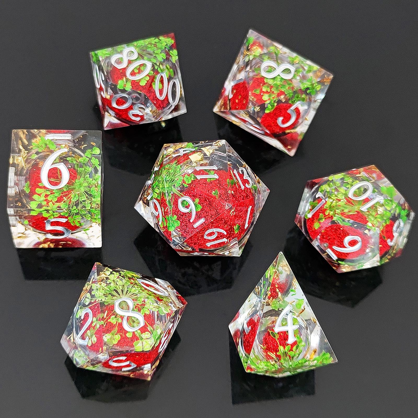 Resin Sand Flow Dice Liquid Core DND DungeonsDragons TRPG Board Game Dice Set Roleplaying Cthulhu - SkyeDragon Gifts
