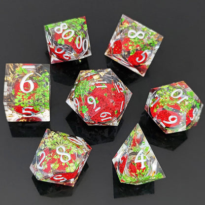 Resin Sand Flow Dice Liquid Core DND DungeonsDragons TRPG Board Game Dice Set Roleplaying Cthulhu - SkyeDragon Gifts