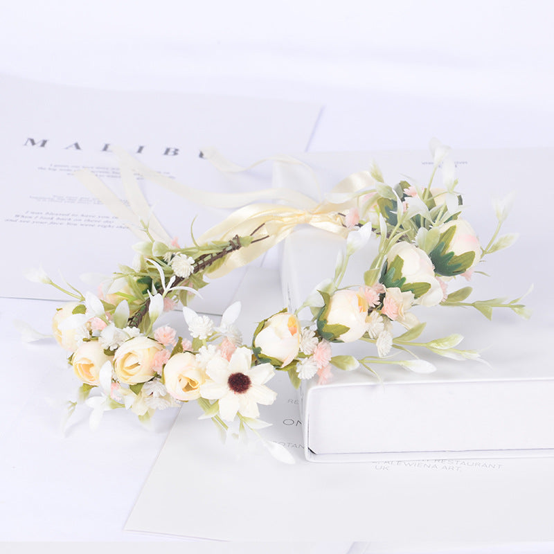 Boho Floral Crown Headband Wedding Bridesmaid Flower Girl Hair Accessory