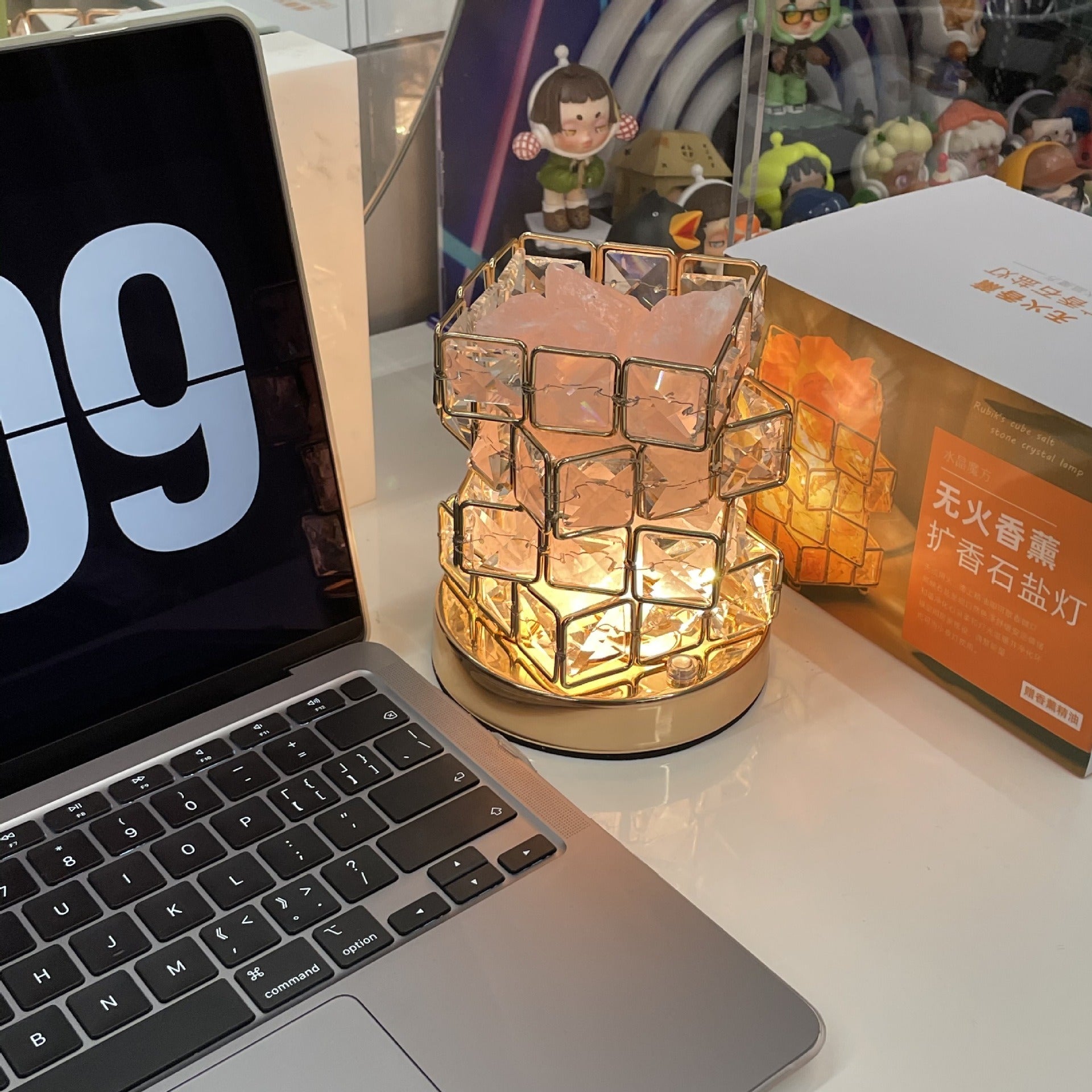 USB Crystal Table Lamp Three Color Dimming Magic Cube Stone Romantic Atmosphere Lights Bedroom Bedside Night Light For Home Room - SkyeDragon Gifts