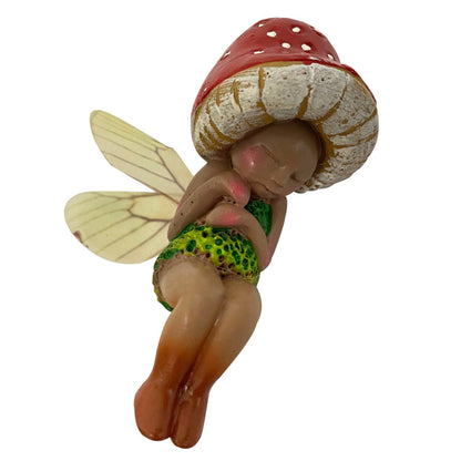 Sleeping Fairy Resin Crafts Sleeping Mushroom Elf Ornament Small Forest Mushroom Fairy Ornament