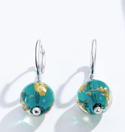 Fashion Fantasy Glass Earrings Sterling Silver S925 Earrings Glass Silver Earrings Hypoallergenic - SkyeDragon Gifts